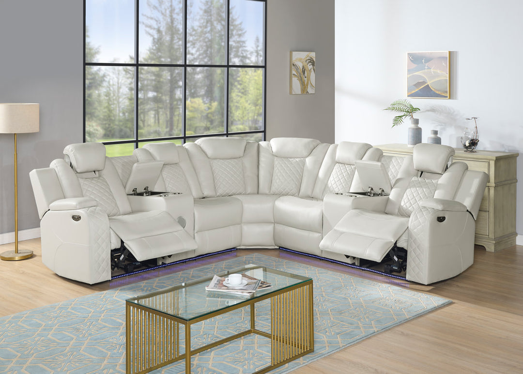 Spaceship Sand Leather Gel Power Sectional