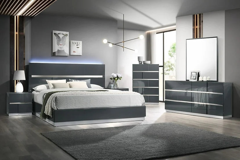 Verona High Gloss Platform Bedroom Set