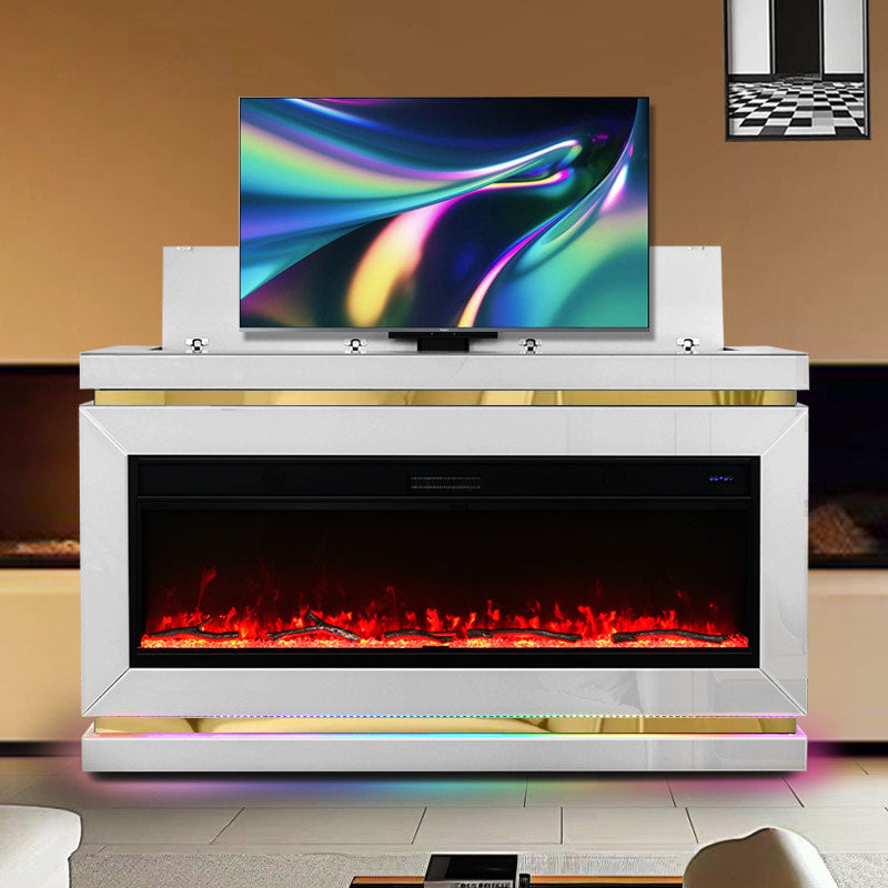 TV Stand W/Fireplace 71'' (White)