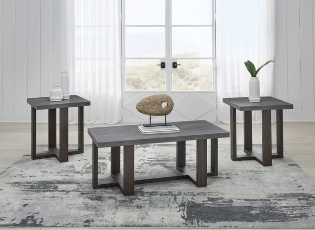 Gray/Brown Occasional Table Set (Set of 3)