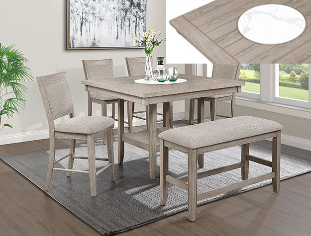 Fulton Marble Counter Height Set