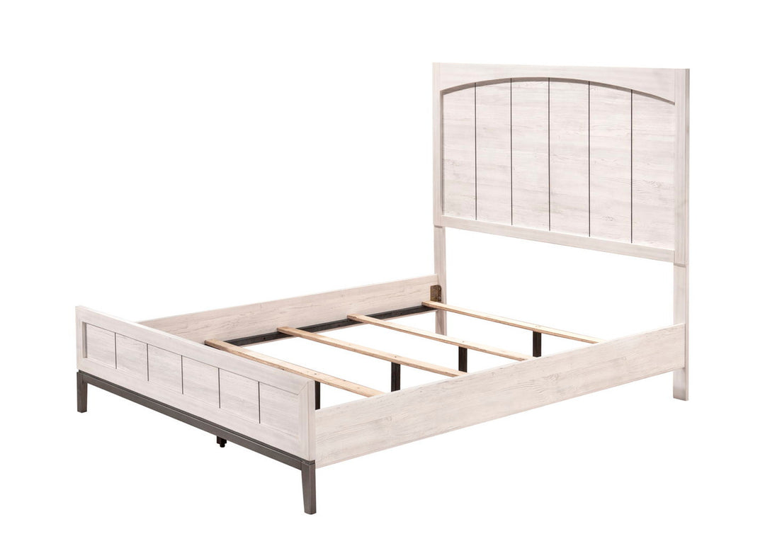 Veda Cream Panel Bed