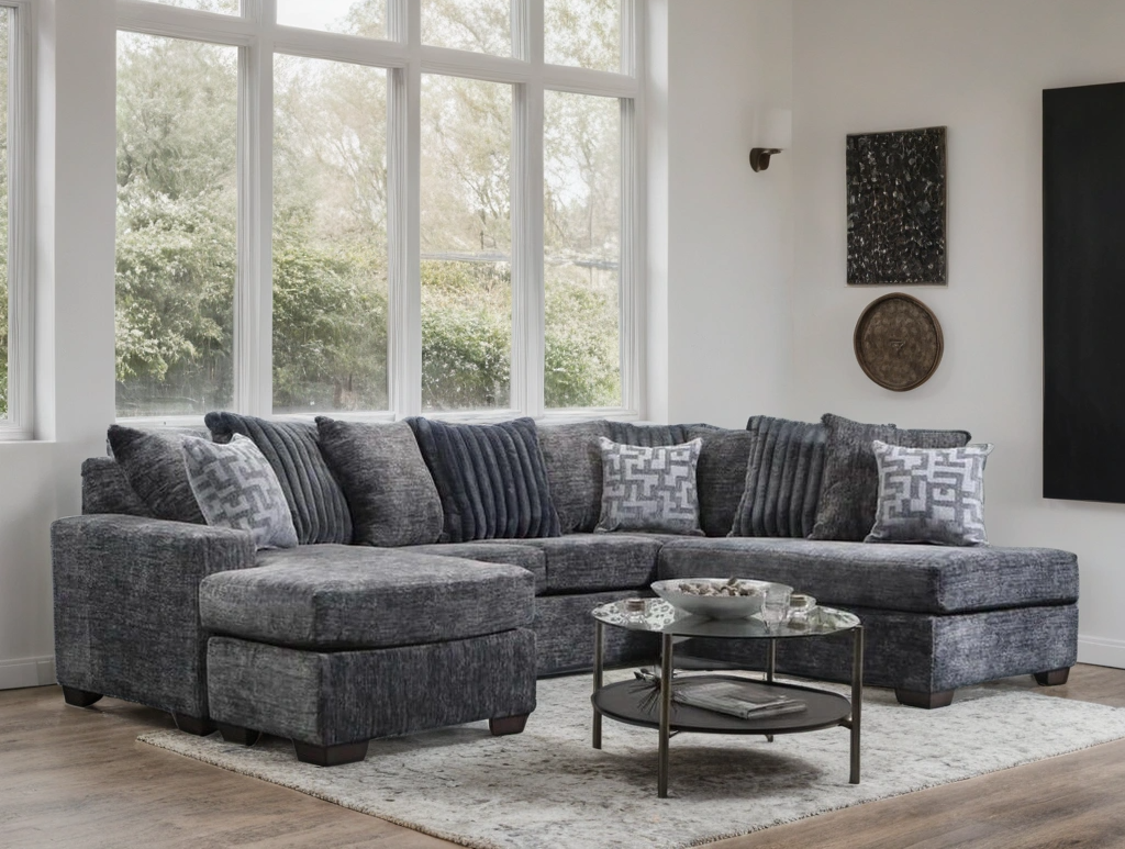 Nancy Galatic Charcoal Sectional