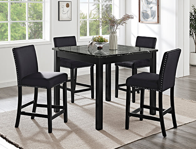 Lennon All Black 5-Piece Dining Set