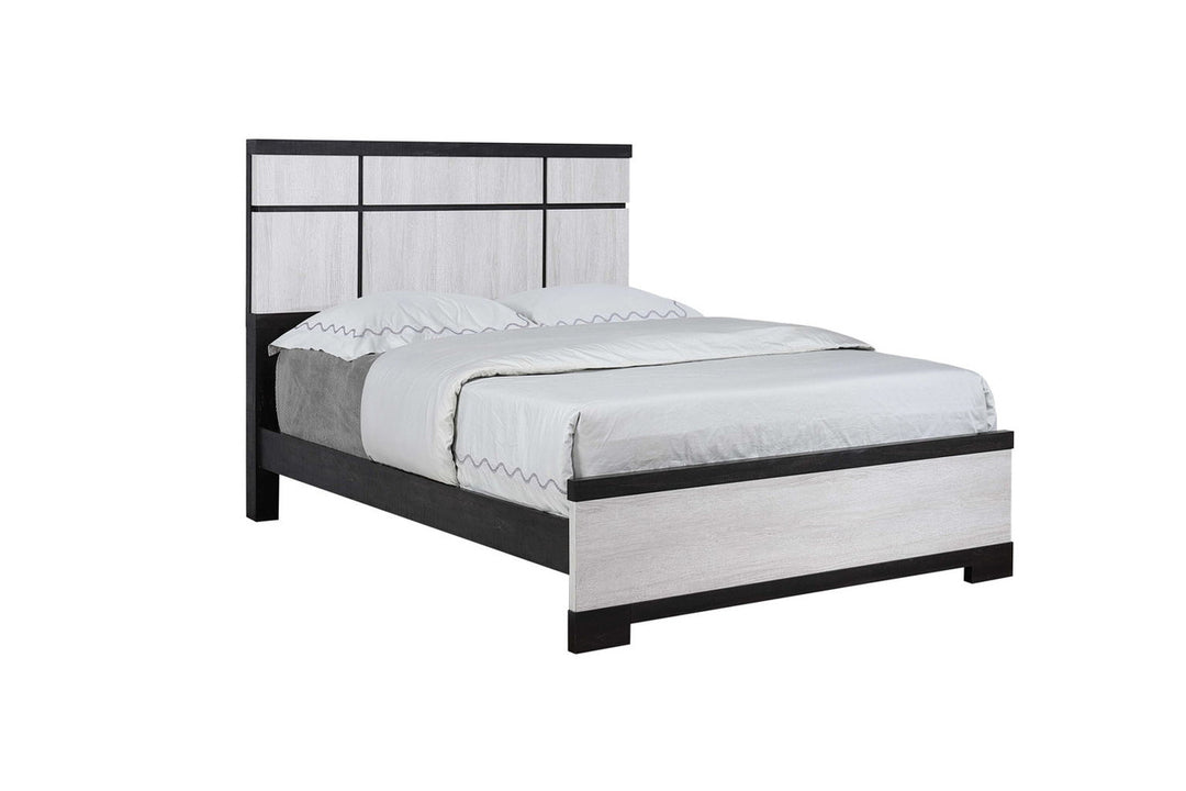 Remington Rustic Black/White Panel Bed
