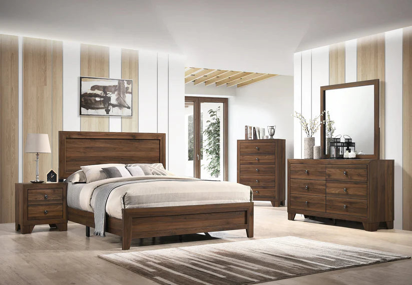 Millie Cherry Brown Panel Bedroom Set – LC Furniture