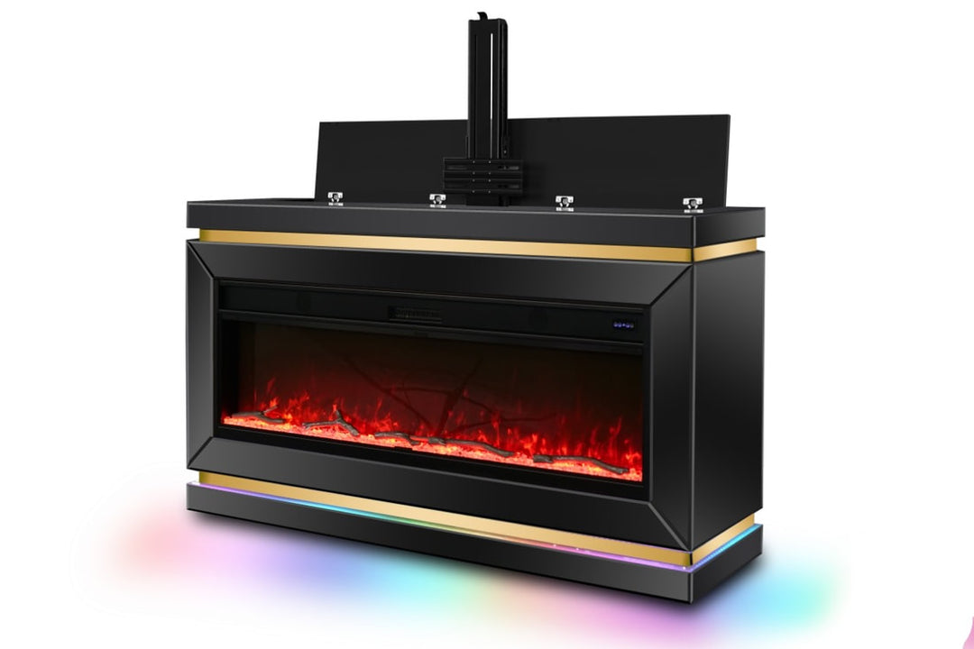TV Stand W/Fireplace 71'' (Black)