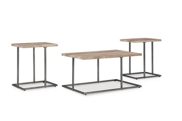 Grayish Brown/Black Occasional Table Set (Set of 3)
