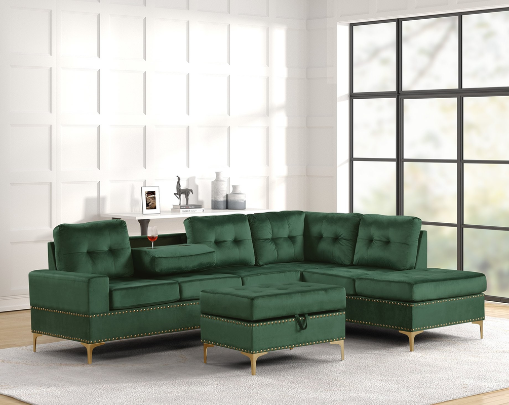 HH Anserra Reversible Sectional + Ottoman Set