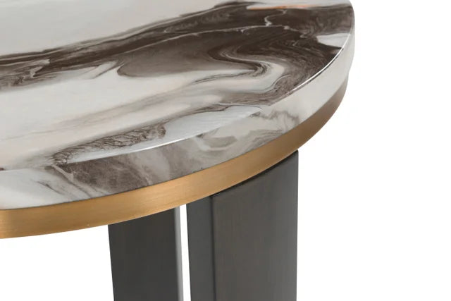 Pam Brown/Brass Finish Cocktail Table