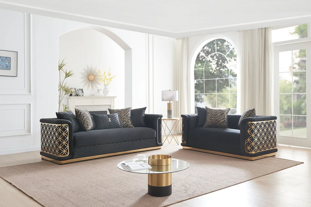 Riya Black Sofa Set