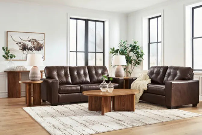 Santorine Dark Brown Sofa & Loveseat Set (TOP GRAIN LEATHER)