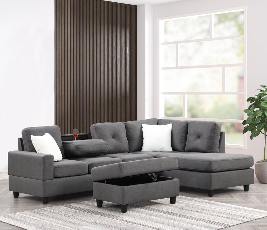HH Rocket Linen Reversible Sectional