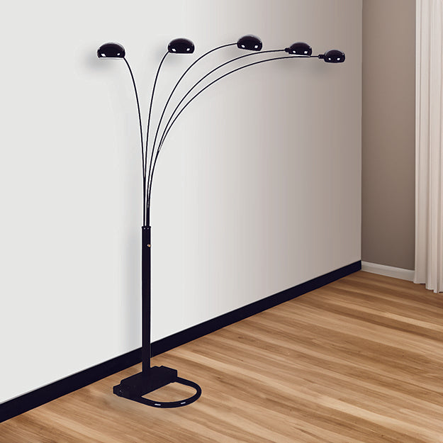 Peacock Shade Floor Lamp Black 82''H.