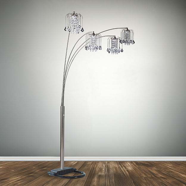 Pew Rain Drop ARC Lamp 84''H Pewter