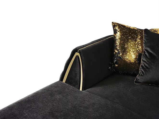 Sicilya Black Sectional