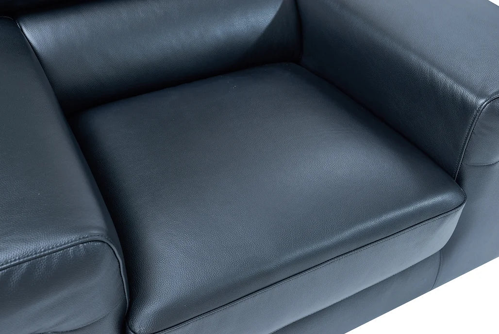 Soho Black Italian Leather Sofa and Loveseat