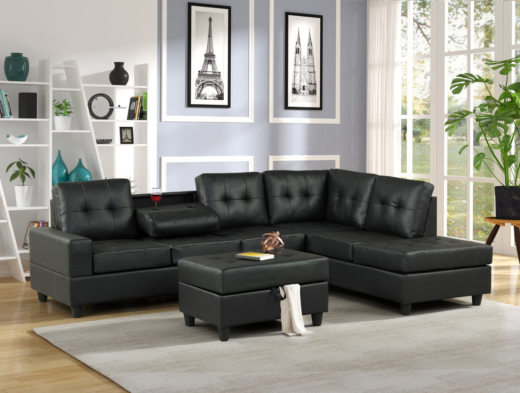HH 1Heights Reversible Sectional + Ottoman Set