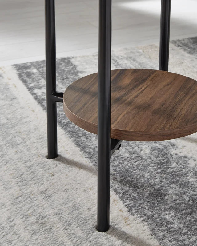 Brown/Black/white Occasional Table Set (Set of 3)