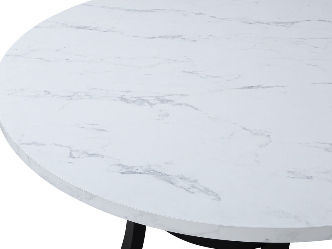 Isla White/Black Round Dining Set.