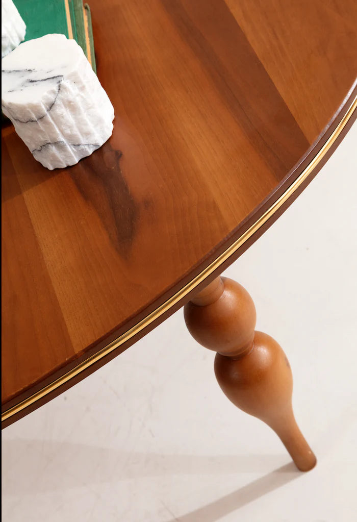 Walnut/Gold Coffee Table