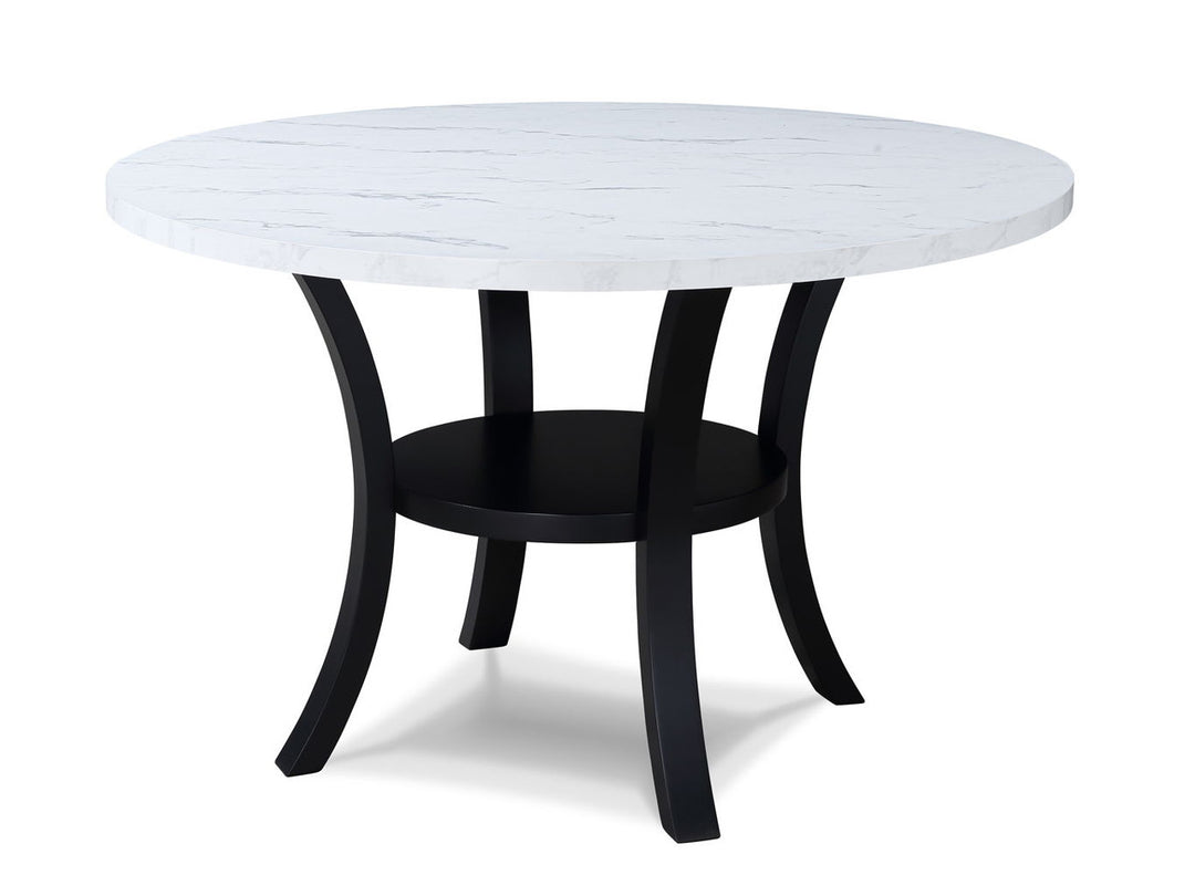 Isla White/Black Round Dining Set.