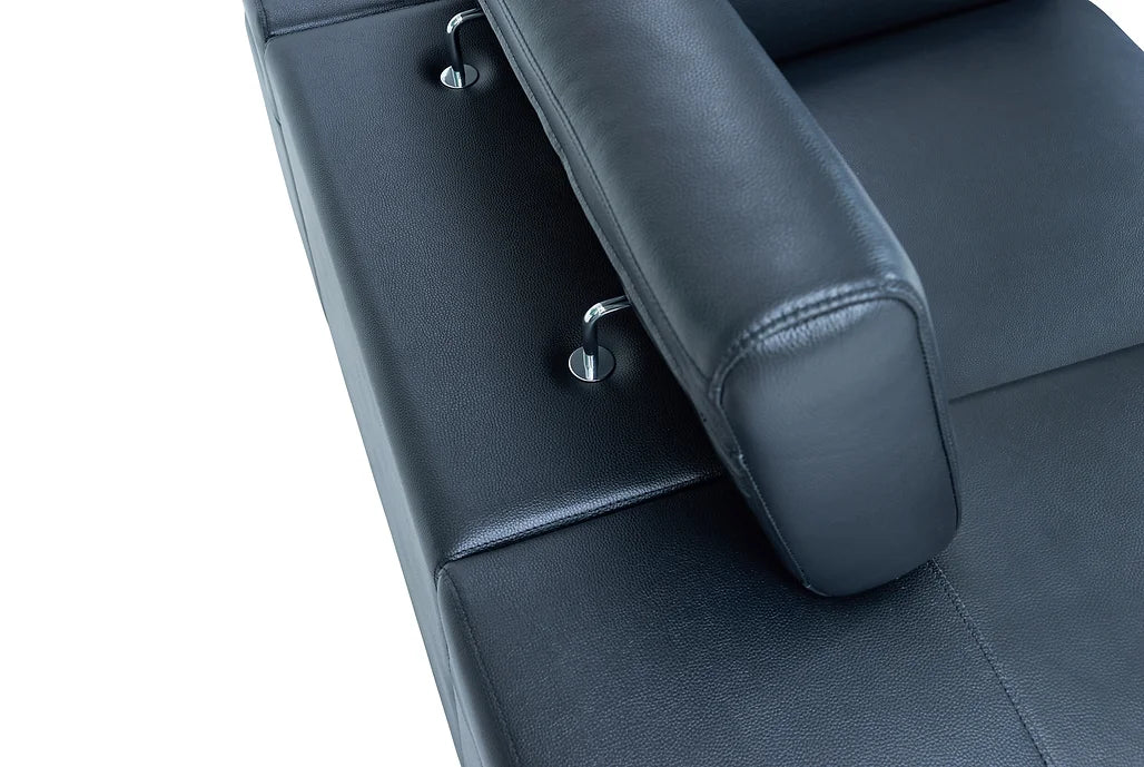 Soho Black Italian Leather Sofa and Loveseat