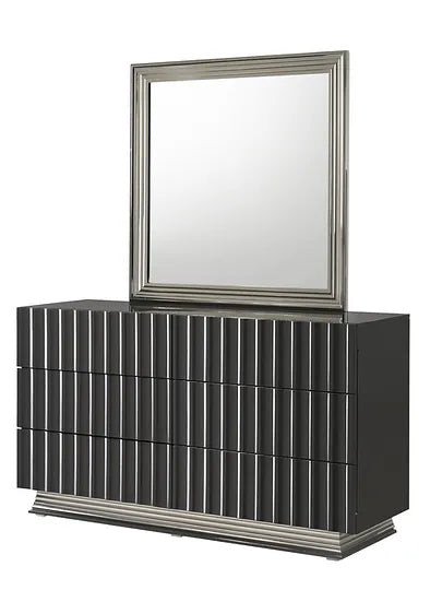 Mona Grey/Chrome LED Platform Bedroom Set