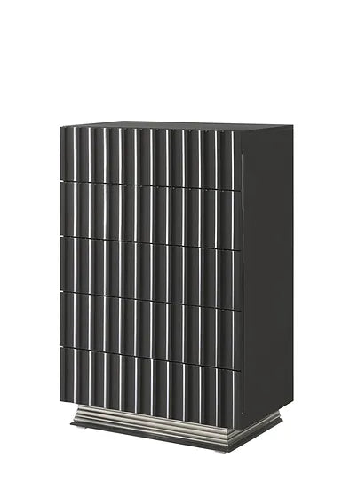 Mona Grey/Chrome LED Platform Bedroom Set