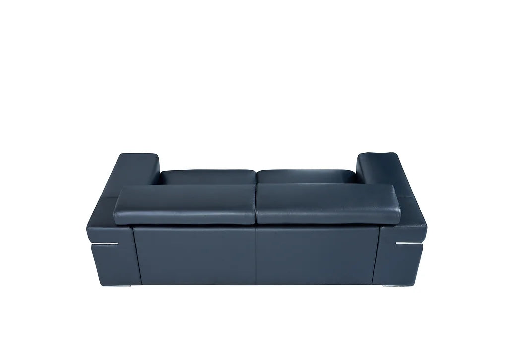 Soho Black Italian Leather Sofa and Loveseat