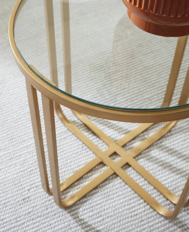 Milloton Gold 3-Piece Coctail Table Set