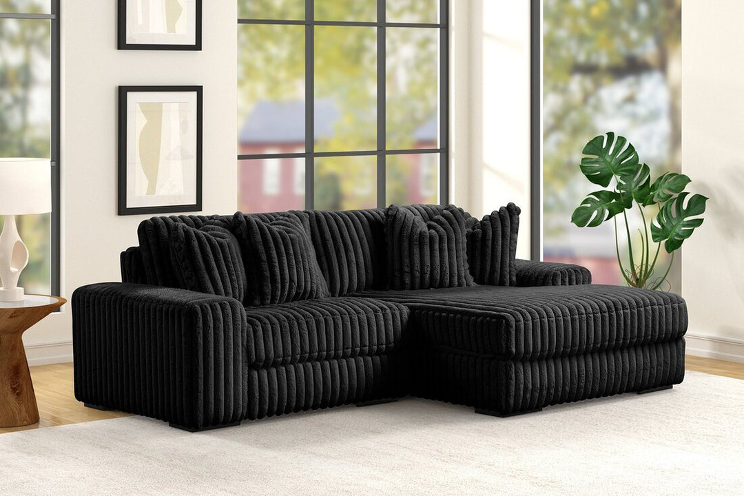 HH SUNDAY2 BLACK 2PC Sectional