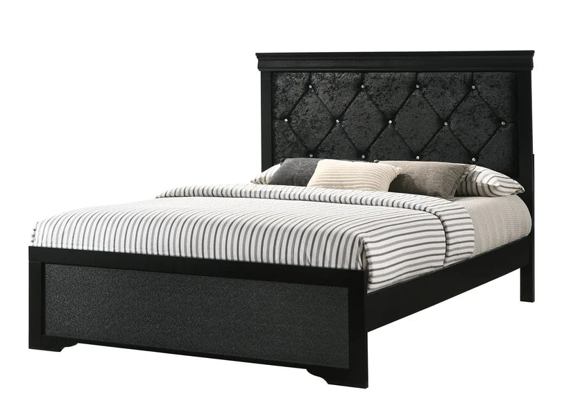 Amalia Black Panel Bed