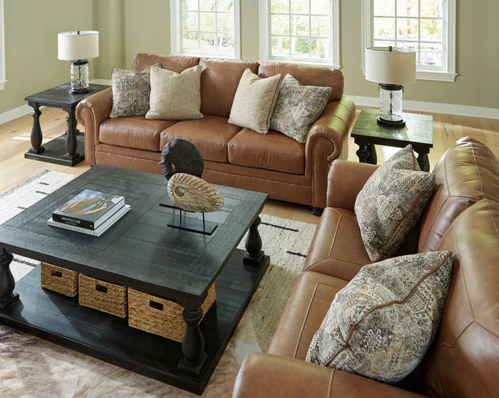 Carianna Caramel Leather Living Room