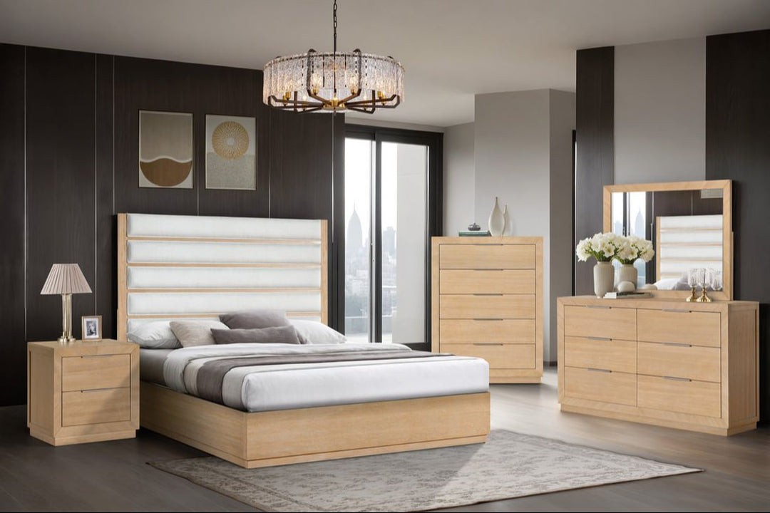 Oslo 4-Piece Bedroom Set (Bed, Dresser, Mirror & Nightstand)