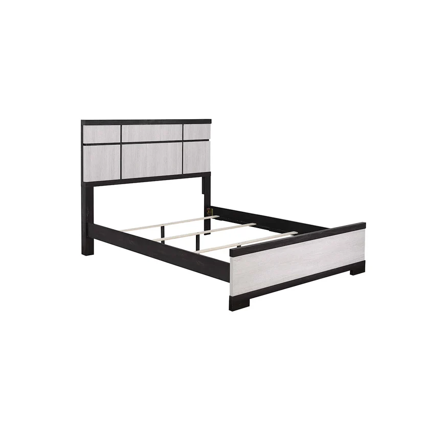 Remington Rustic Black/White Panel Bed