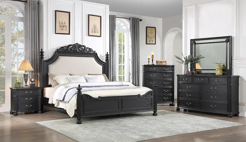 Kingsbury Black Finish Panel Bedroom Set