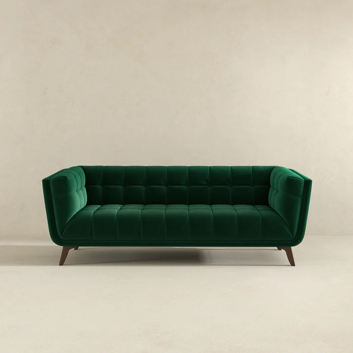 Addison Large Green Velvet Sofa