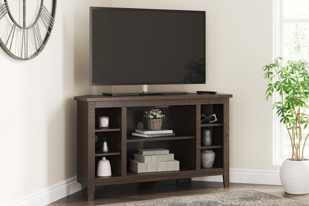 Warm Brown Corner TV Stand 48"L