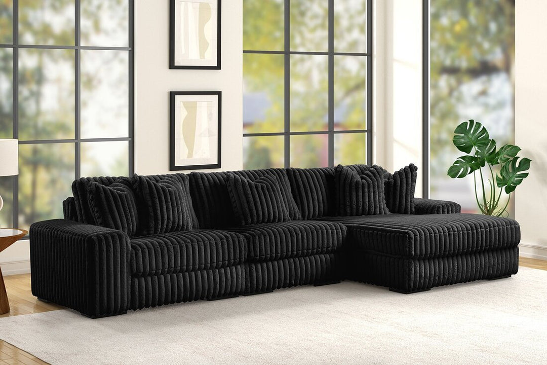 Sunday Black Oversized Sectional