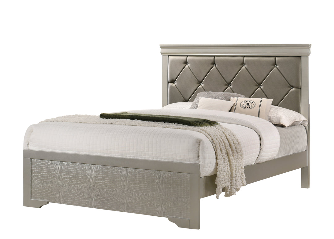Amalia Silver Panel Bed