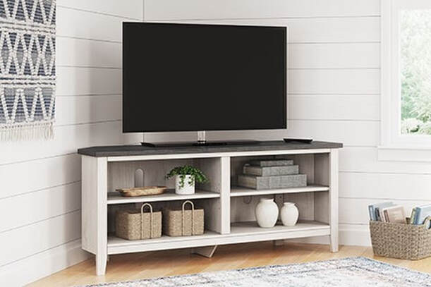 Corner White/Grey 58" TV Stand