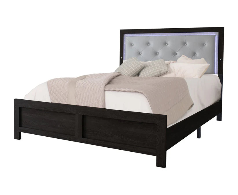 Jaylen Black LED Panel Bed