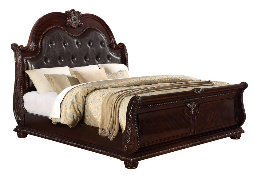 Stanley Brown Upholstered Sleigh Bed