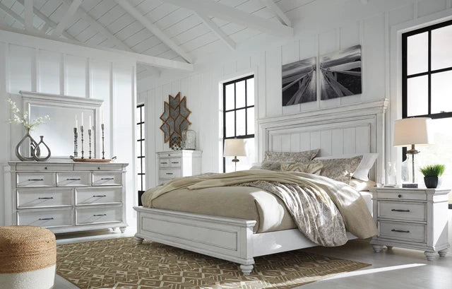 Whitewash 5-Piece Bedroom Set (Bed, Dresser, Mirror, Chest & Nightstand)