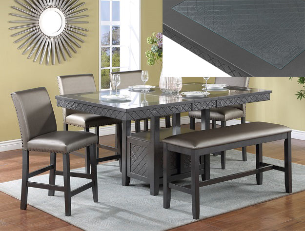 Bankston Gray Counter Height Set