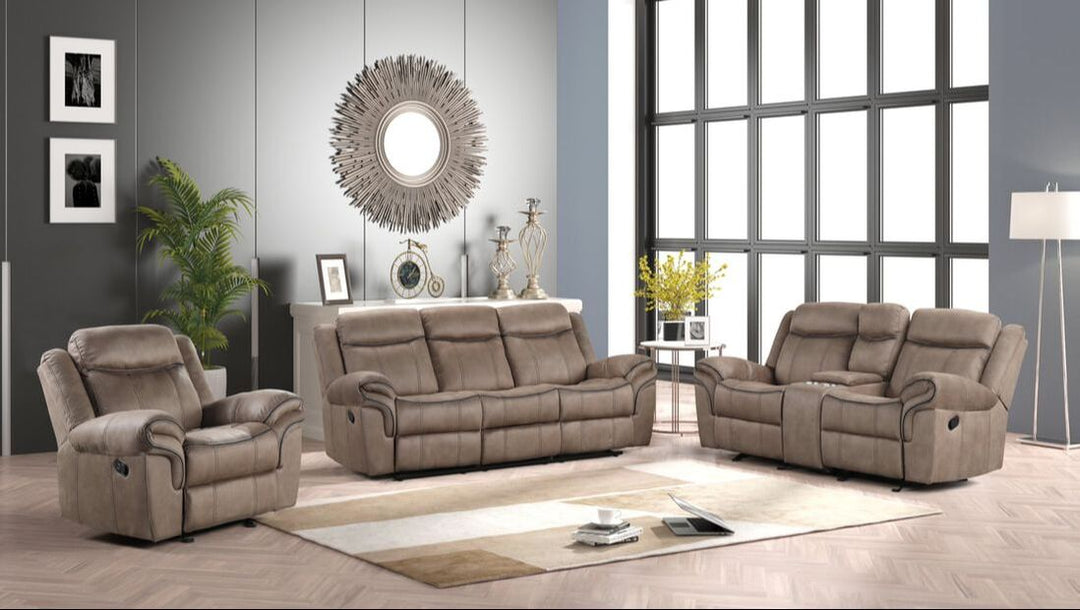 Andres Brown 3-Piece Reclining Sofa Set