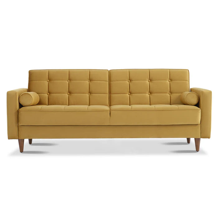 Benara Yellow Velvet Sleeper Sofa