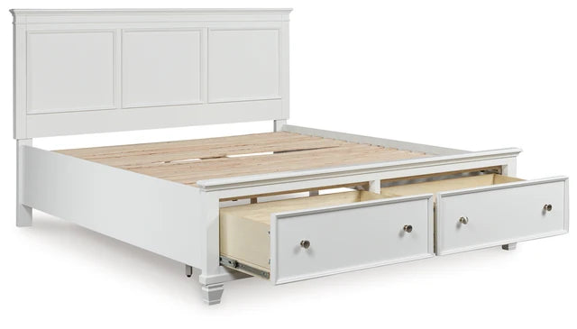 White 5-Piece Bedroom Set (Bed, Dresser, Mirror, Chest & Nightstand)