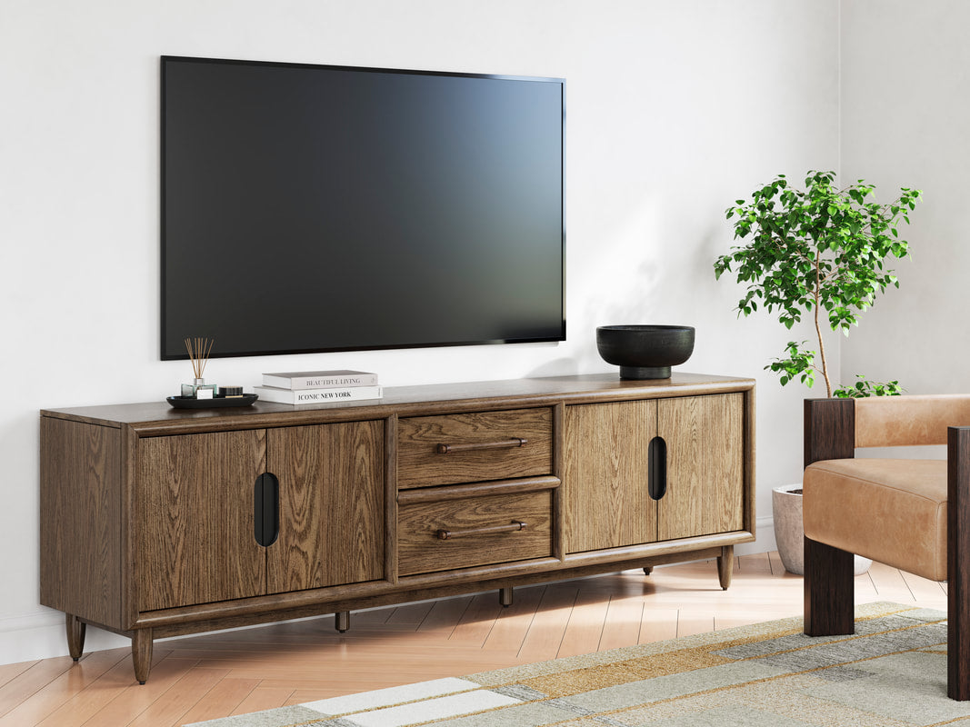 Brown Wooden 85" Tv Stand